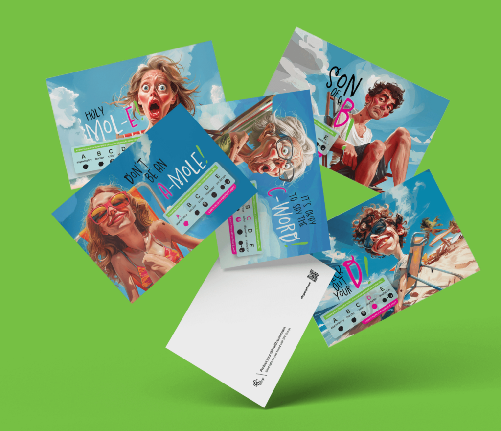 6 postcards with useful info about melanoma